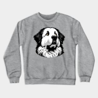 Stunning and Cool Great Pyrenees Monochrome and Gold Portrait for Father's Day Crewneck Sweatshirt